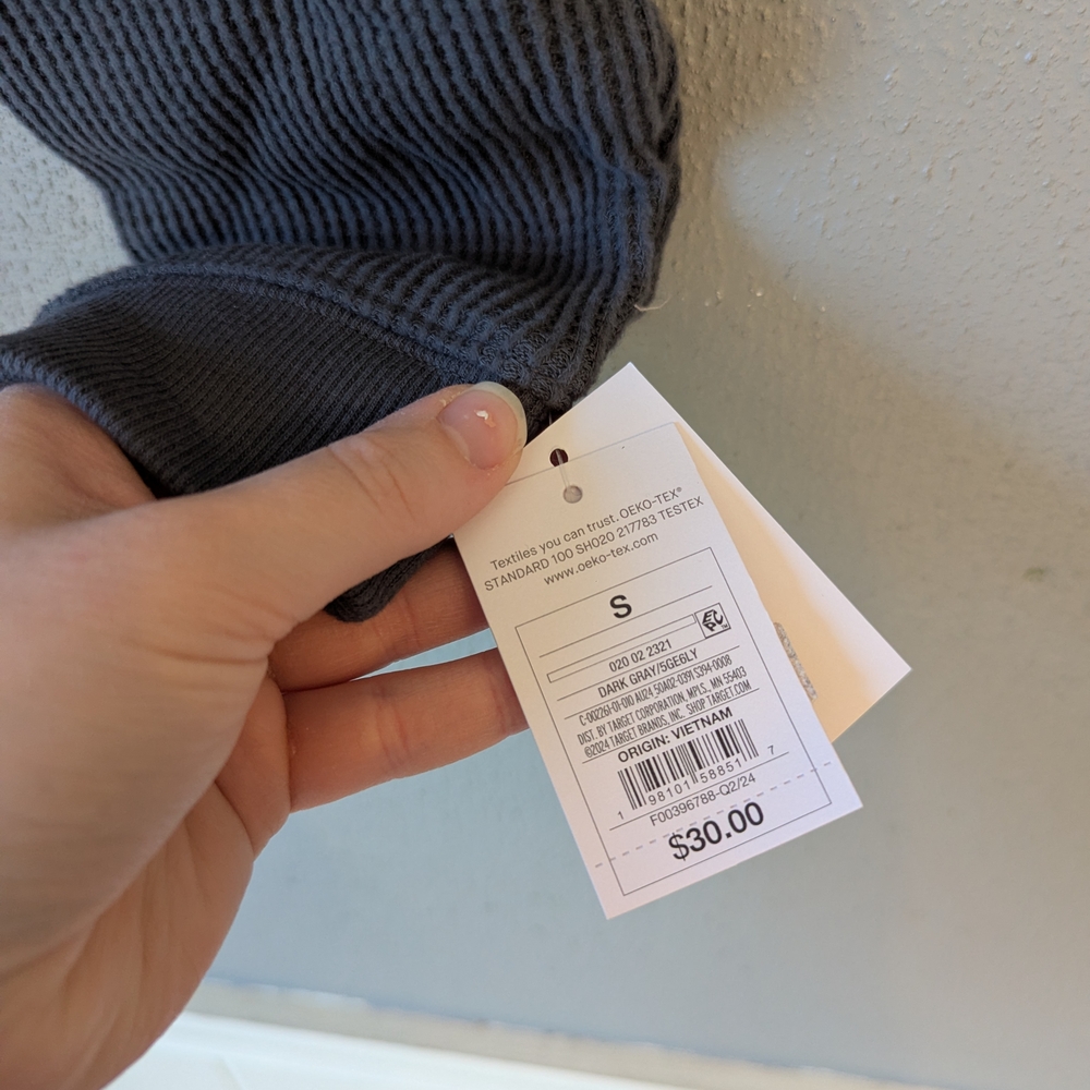 Auden Gray Waffle Knit Hooded Sweatshirt - Picture 4 of 4